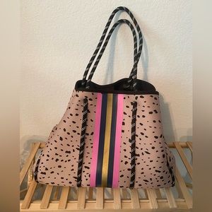 Late Neoprene Tote bag with Matching wristlet
